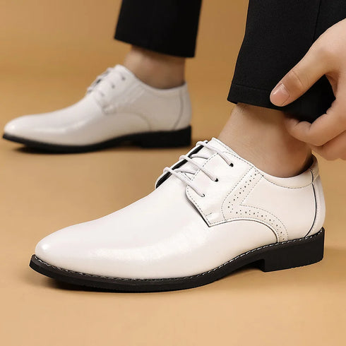 Men's Formal Dressing Shoes Leather Oxfords Pointed Toe for Office and Wedding